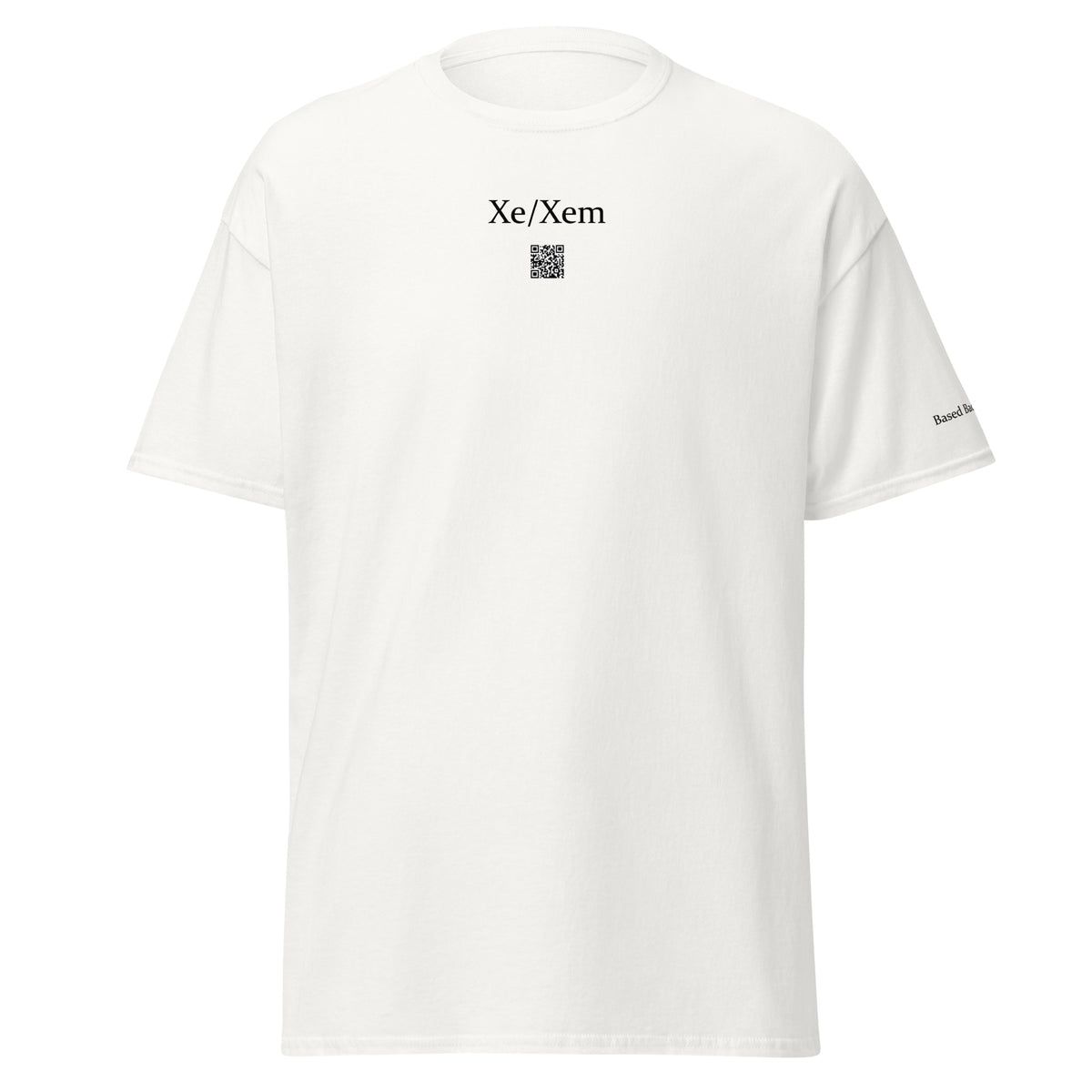 Xe/Xem pronoun t-shirt. Based Badge.