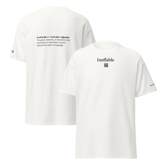 Ineffable vocabulary definition t-shirt — word on front, dictionary definition on back. Based Badge.